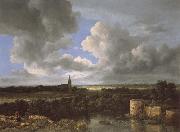 A Landscape with a Ruined Castle and a Church, Jacob van Ruisdael